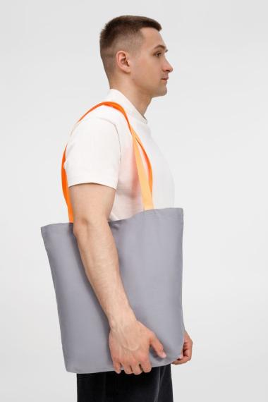 Шопер B5, серый с оранжевыми ручками
