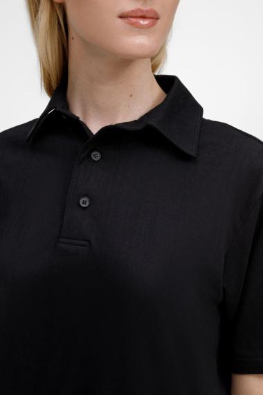 Рубашка поло унисекс Senti, черная, размер M