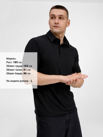 Рубашка поло унисекс Senti, черная, размер M