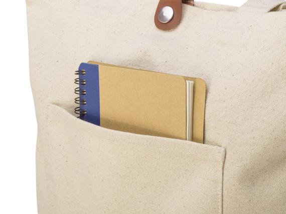 Cумка «Clip» из хлопка 340 г/м2 с застежкой из экокожи