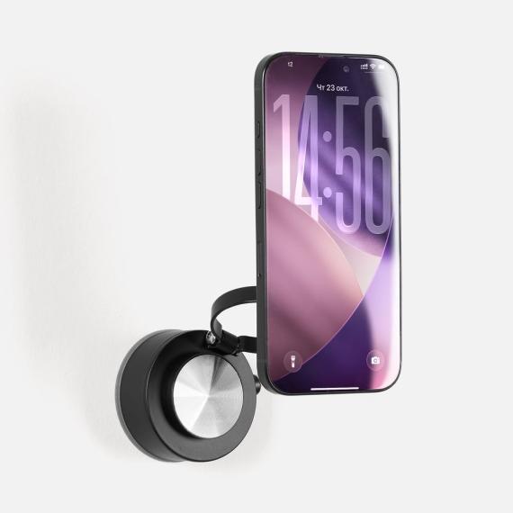 Вакуумная магнитная подставка airFix, черная с серым