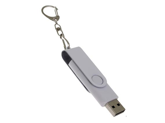 USB 2.0- флешка на 32 Гб с поворотным механизмом и дополнительным разъемом Type-C