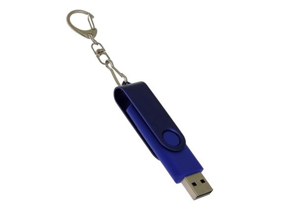 USB 2.0- флешка на 64 Гб с поворотным механизмом и дополнительным разъемом Type-C