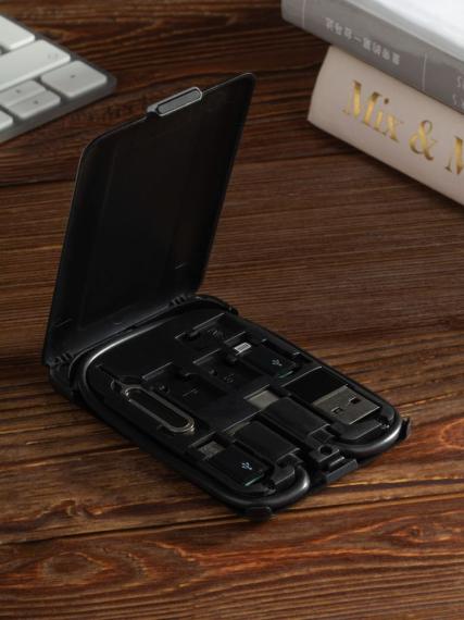 Органайзер с беспроводной зарядкой и набором адаптеров Octopod, черный