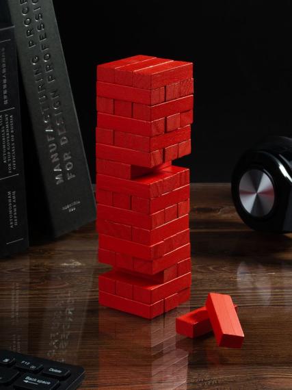 Игра «Деревянная башня мини», красная