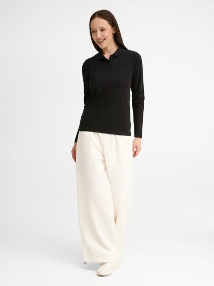 Рубашка поло женская с длинным рукавом Perfect LSL Women черная, размер M