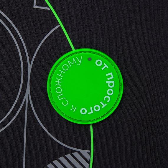 Футболка оверсайз с двойным рукавом Kosmos, черная, размер XL/XXL