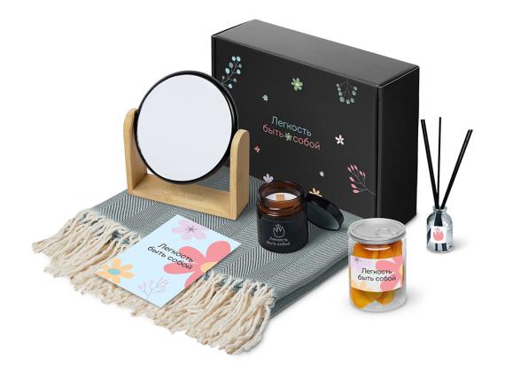 Подарочный набор «Re:f. Shelter»  с пледом, зеркалом, свечой и диффузором