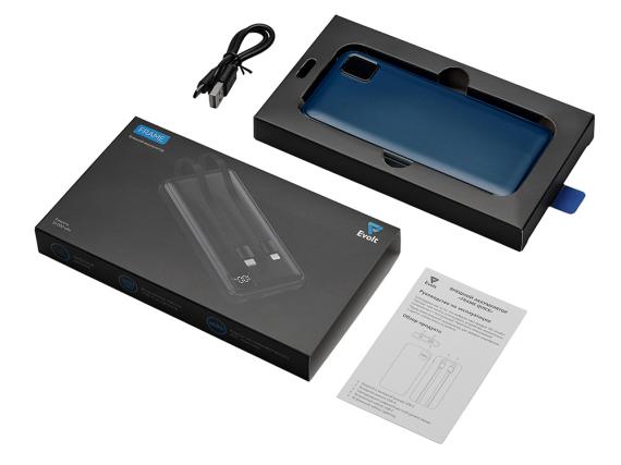 Внешний аккумулятор со встроенными кабелями «Фрэйм», 10000мач