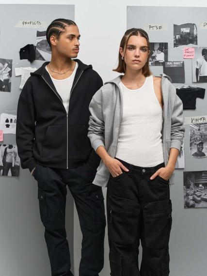 Толстовка унисекс на молнии Jelo, черная, размер S