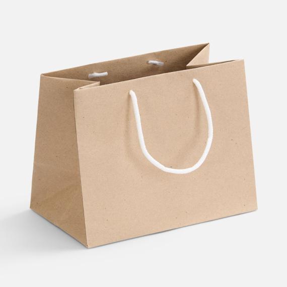 Пакет бумажный Stor, неокрашенный с белыми ручками